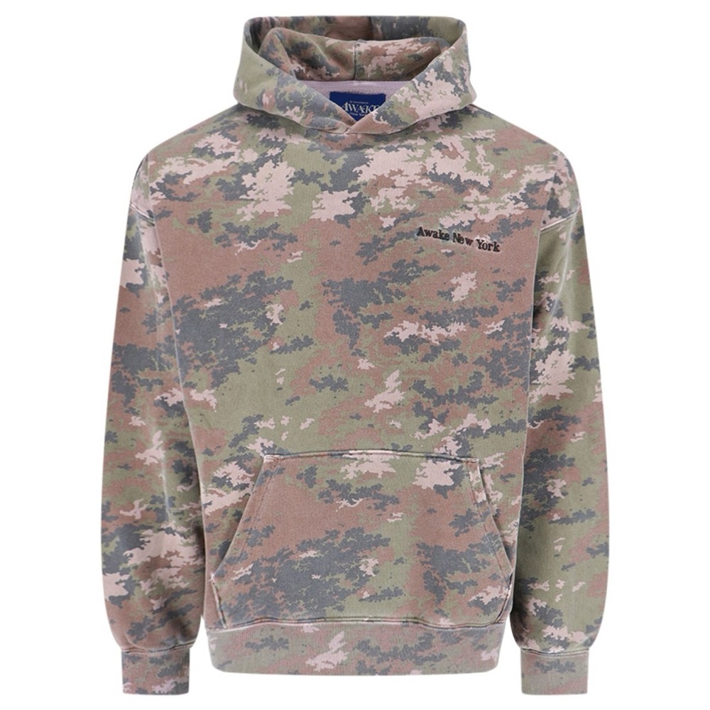 Awake NY Embroidered Logo Blush Dyed printed Camo Hoodie size Large
